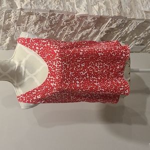 Ann Taylor Loft Pink White Scoop Neck Sleeveless Tank Top Blouse